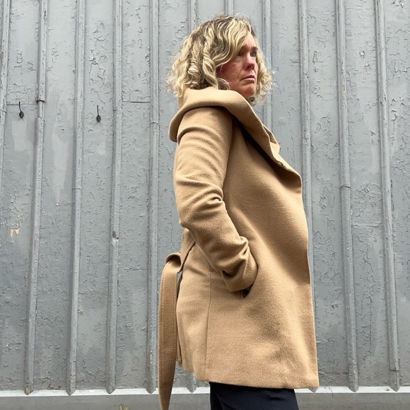 Sentaler Baby Alpaca Mid Length Hooded Wrap Coat, size XS - Picture 4 of 14